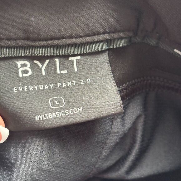 BYLT Women NWT Everyday Pant 2.0 Premium Basics Straight Fit Black Large D158 - Picture 9 of 11